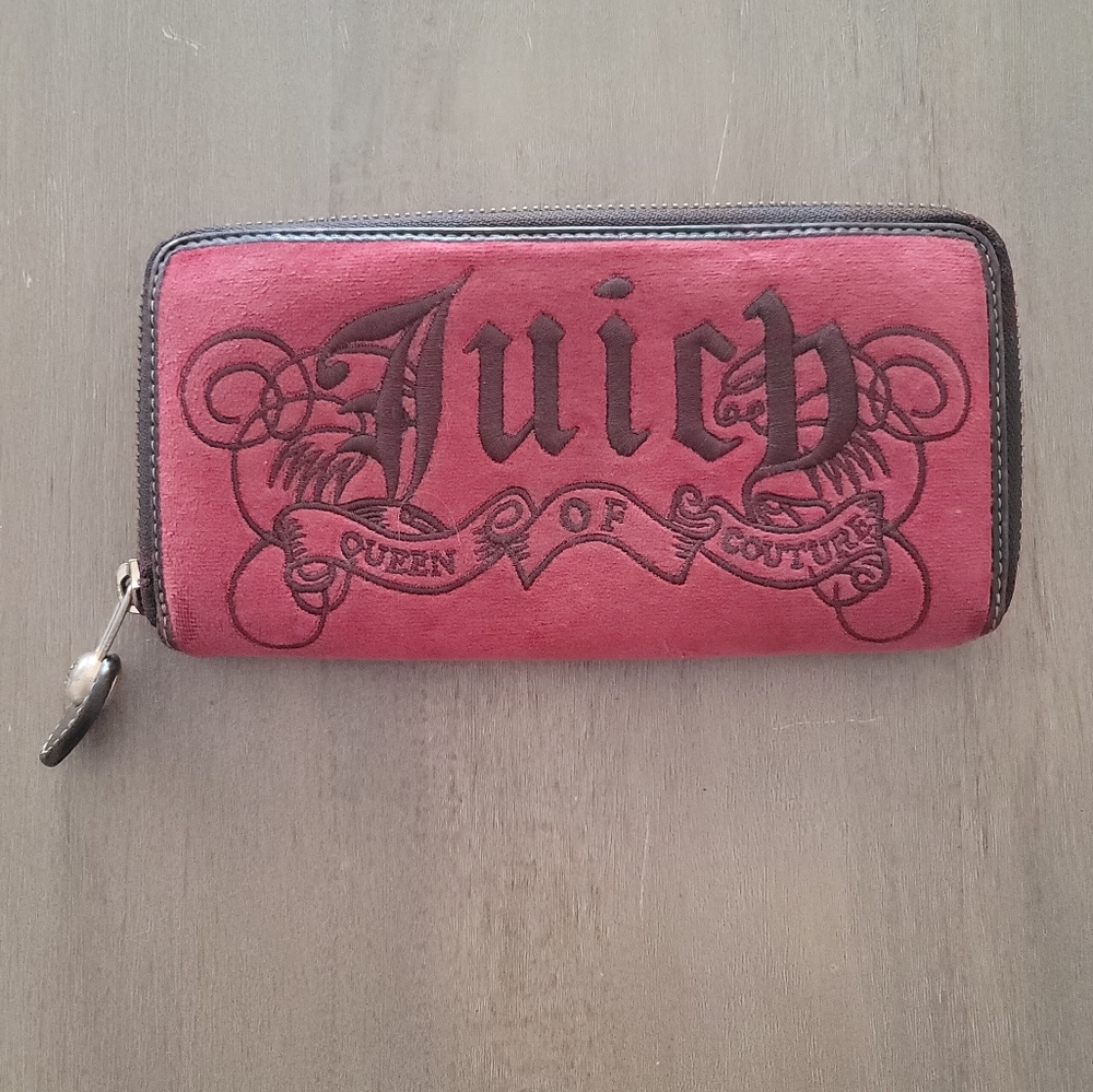 Rare Vintage Red Velour Juicy Couture Wallet